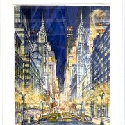 New York City  33’ x 23,5’’ (84 x 60cm) Lithograph with hand coloring 2018
